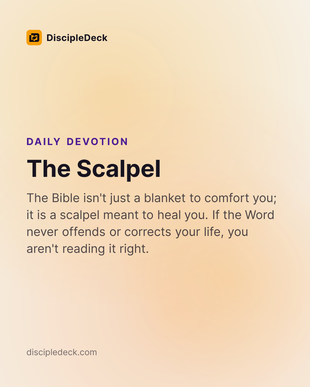 Sharable DiscipleDeck e-tract for The Scalpel